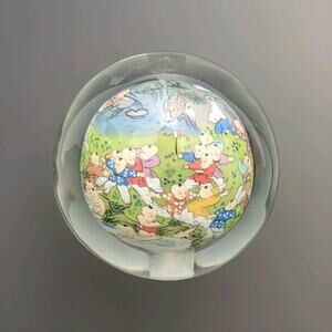 Chinese Hand Painted Reverse Art Glass Globe Paperweight 3.5" Children Scenes